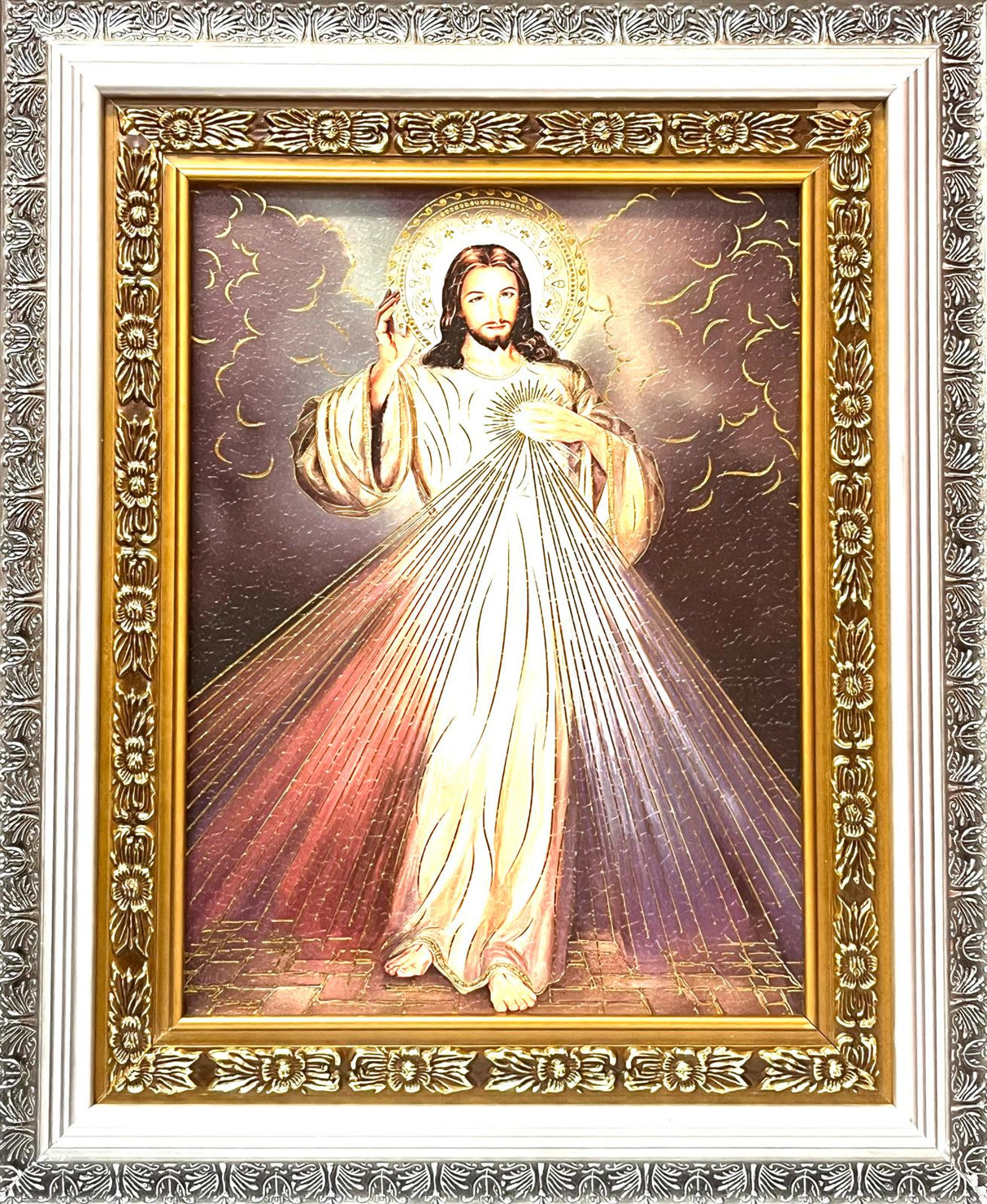 Divine Mercy (Divina Misericordia) Silver Frame 23x19