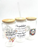 VASOS DE VIDRIO CON MENSAJE