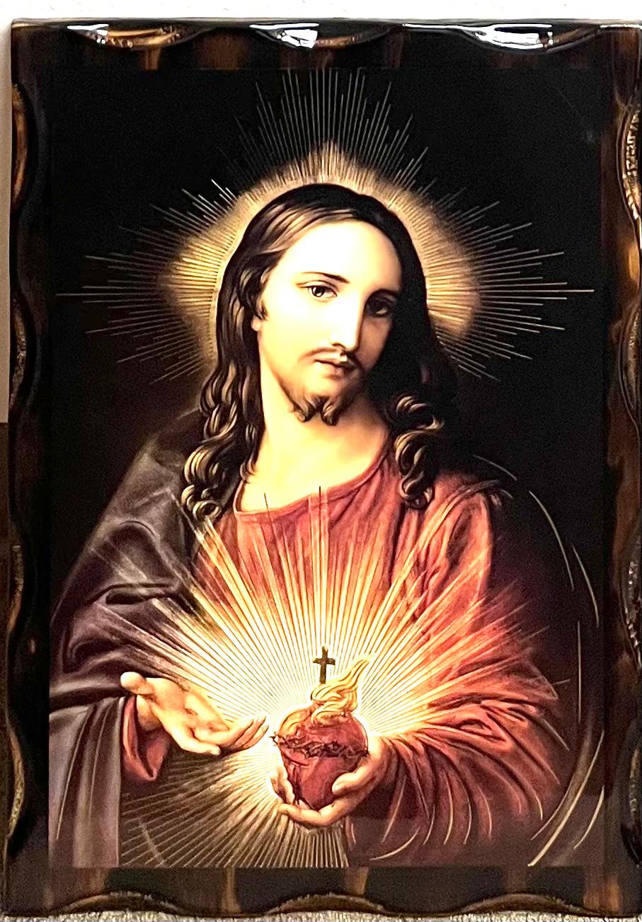 Cuadro Sagrado Corazón Con brillo (11 X 16)