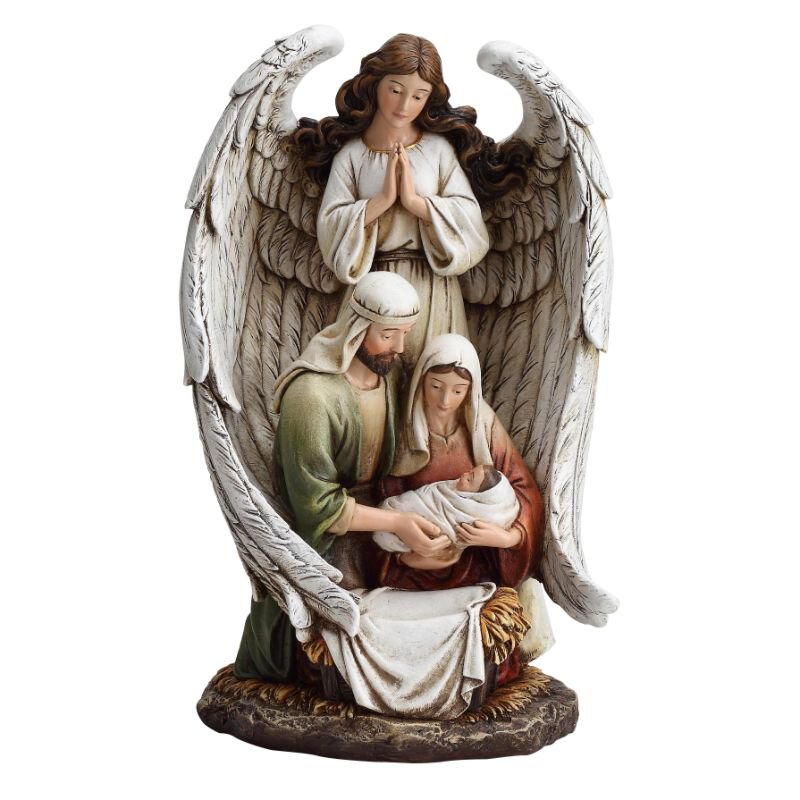 10" Guardian Angel Holy Family Figurine