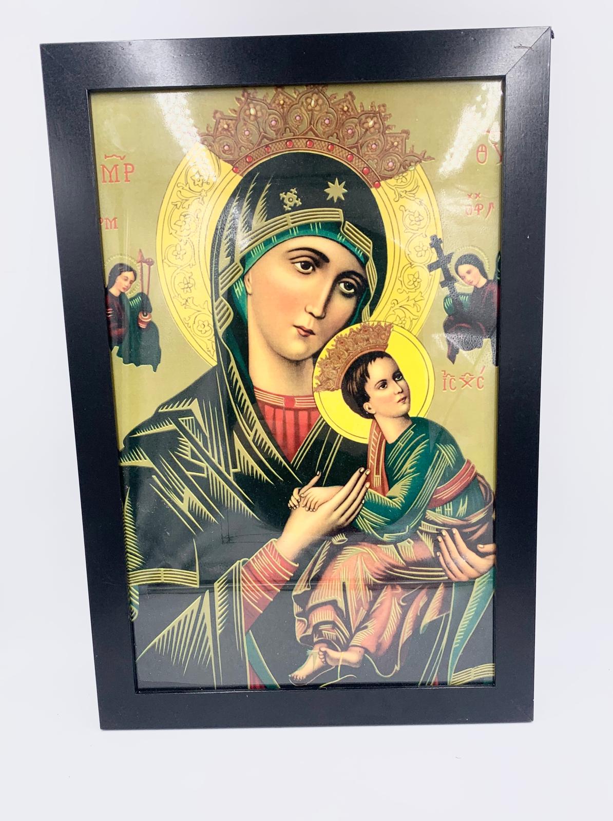 11X17 CUADRO VIRGEN DEL PERPETUO SOCORRO CON VIDRIO
