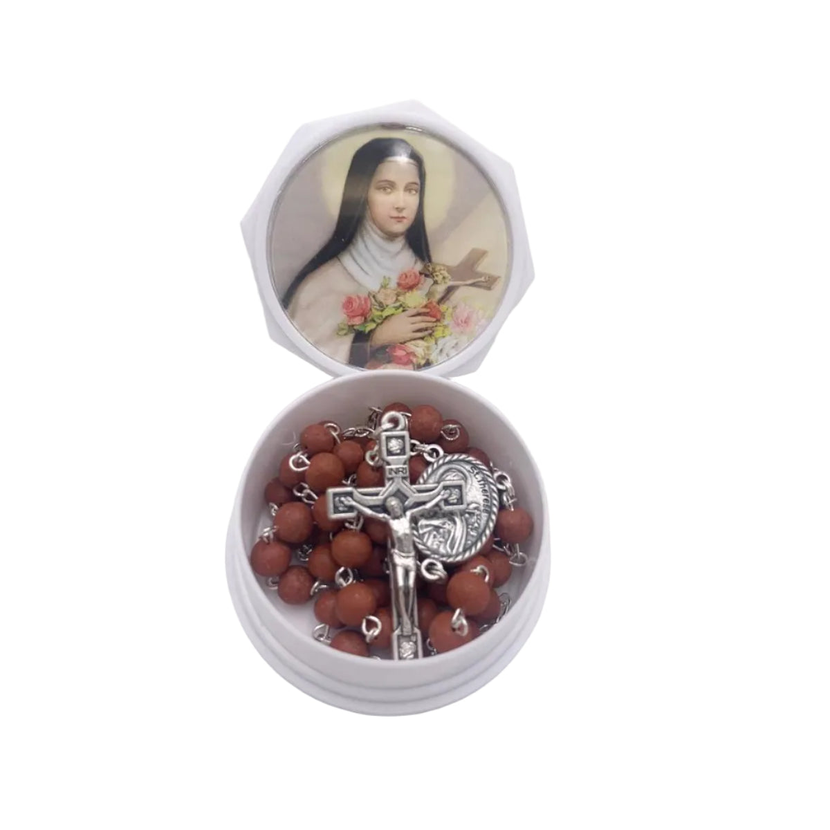 19"ST. THERESE ROSE PETAL BEAD ROSARY