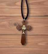 VARIETY OF NECKLACE WITH WOOD CROSSES