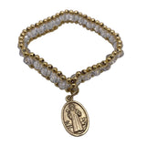 ST BENEDICT MEDAL BRACELET  WITH GOLD AND  DIFFERENT COLORS