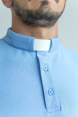 Priest polo shirt in Baby blue , 100% cotton