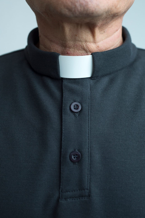 Priest polo shirt in Black, 100% cotton