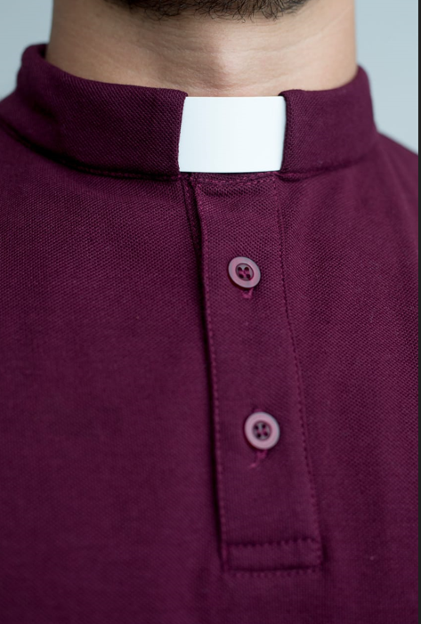 Priest polo shirt in Burgundy, 100% cotton