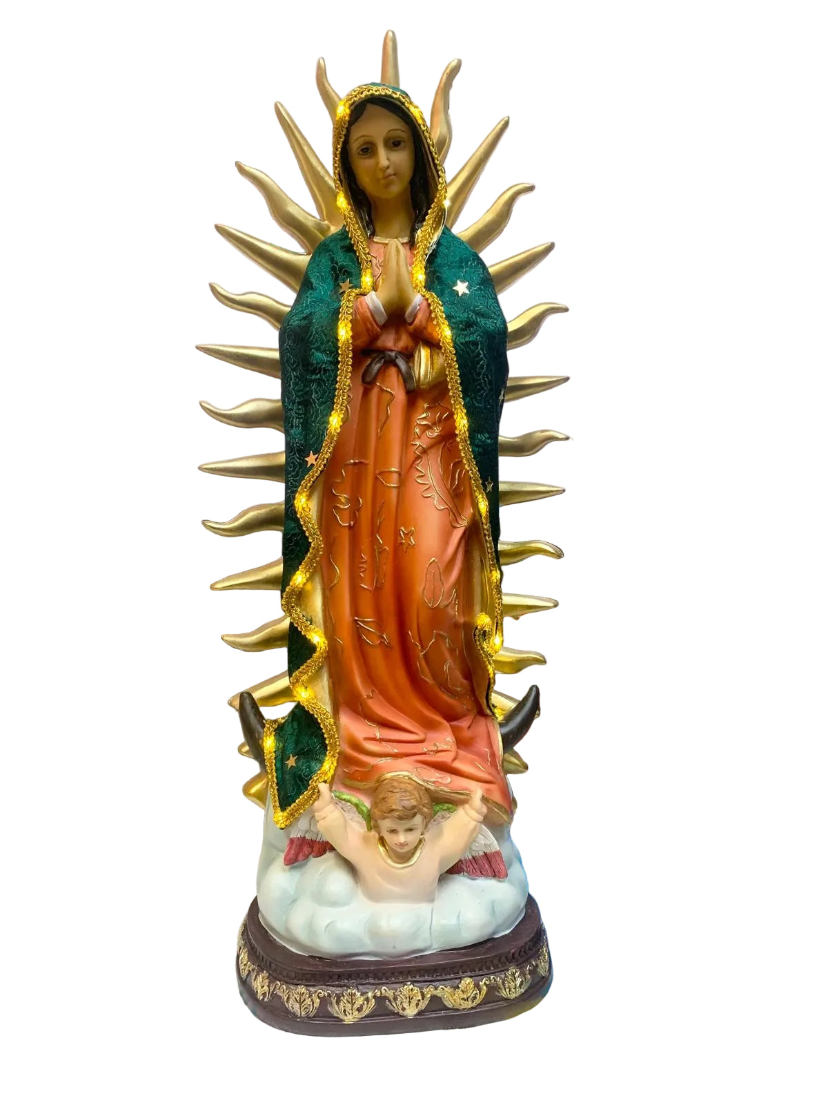 24" GUADALUPE STATUE WITH LED LIGHTING