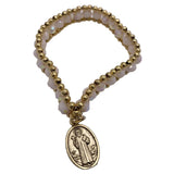 ST BENEDICT MEDAL BRACELET  WITH GOLD AND  DIFFERENT COLORS