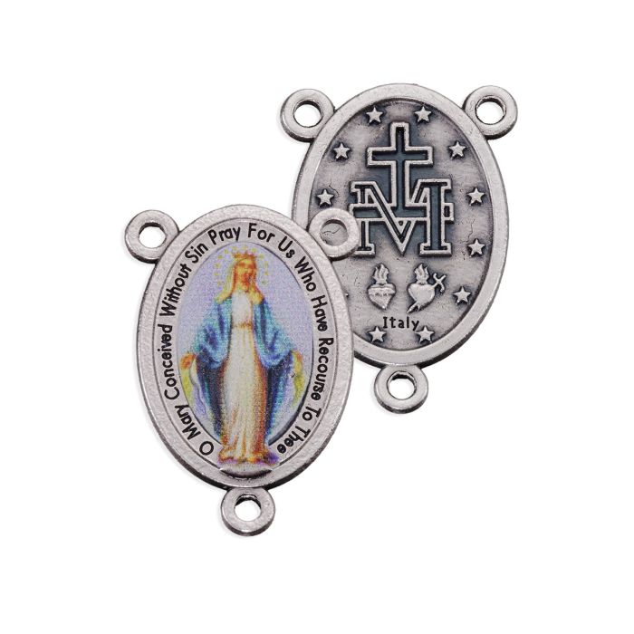 Miraculous Medal Centerpiece with Painted Detail
