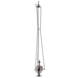 Thurible in polished nickel-plated brass with cross h 4 1/4 in
