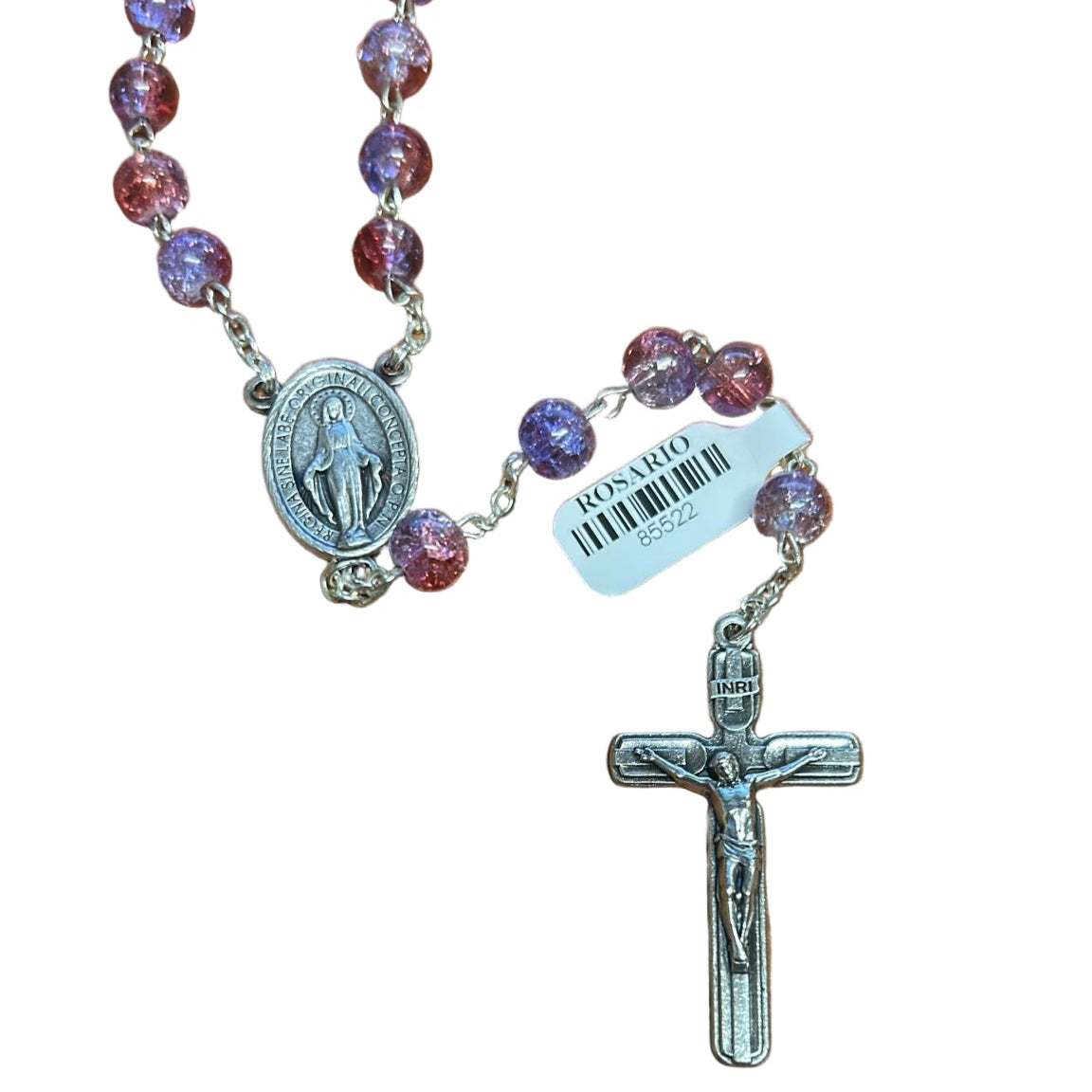 MOTHER OF GRACE TWO COLOR GLASS ROSARY