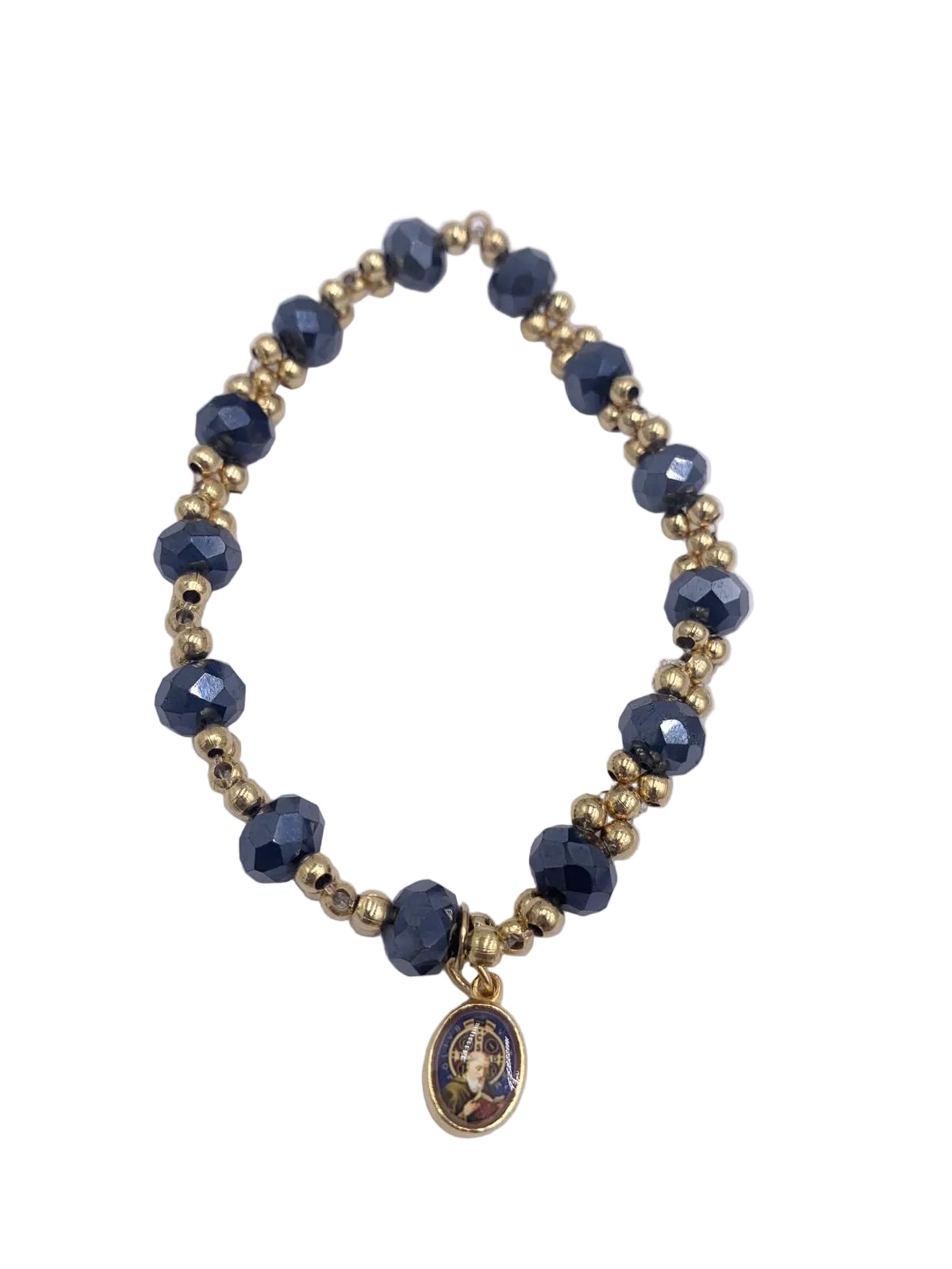 GOLD AND COLORFUL BRACELETS WITH DIFFERENT MEDALS