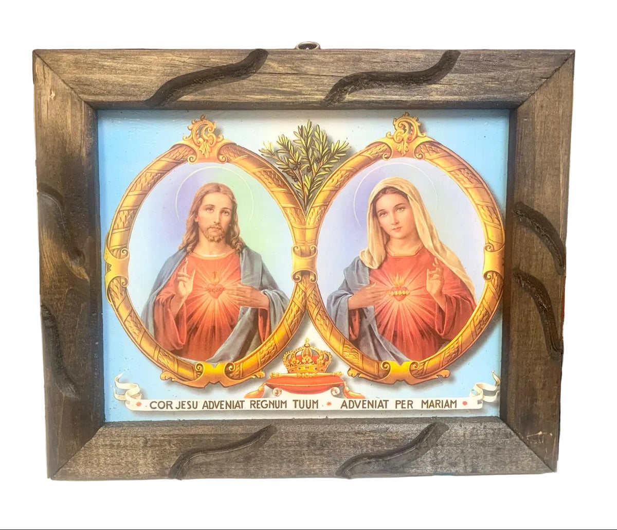 SAGRADO CORAZONES CUADRO RUSTICO