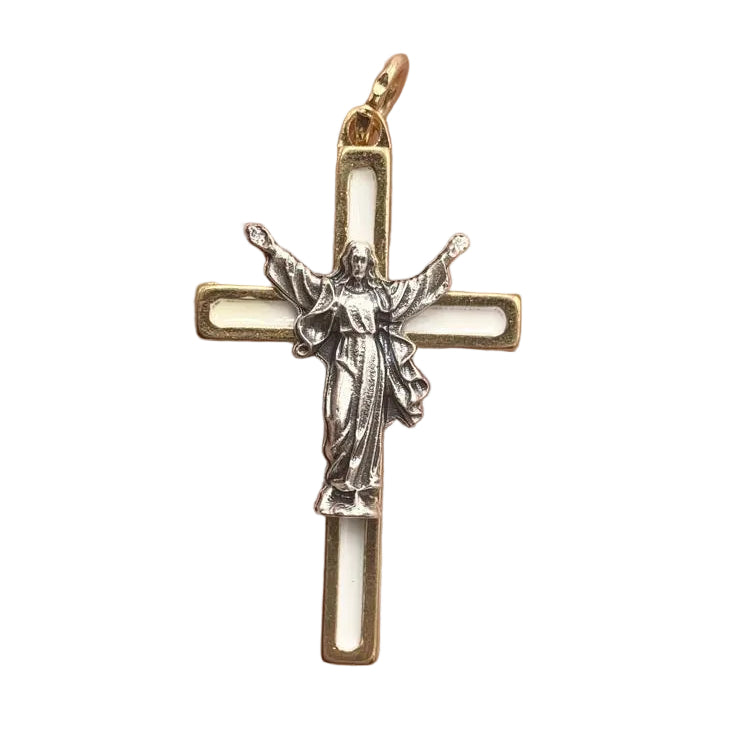 1.5" SMALL GOLD AND RED CRUCIFIX