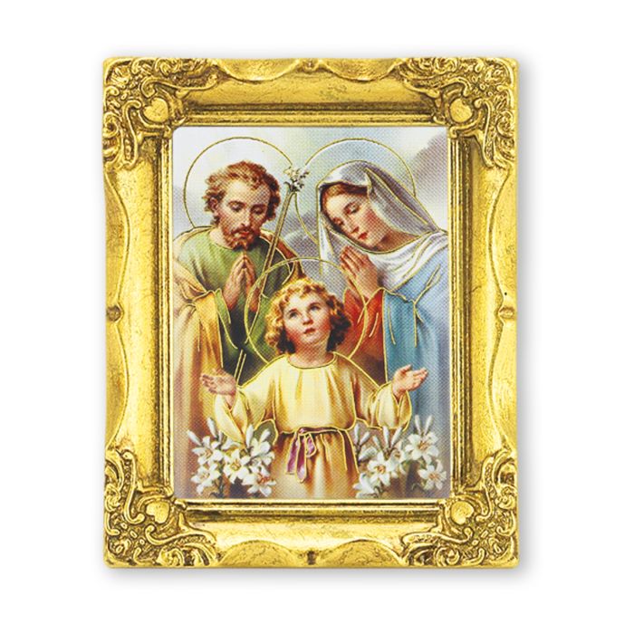 3" x 2" Antique Gold Frame with Holy Family Print-P65