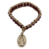 ST BENEDICT MEDAL BRACELET  WITH GOLD AND  DIFFERENT COLORS