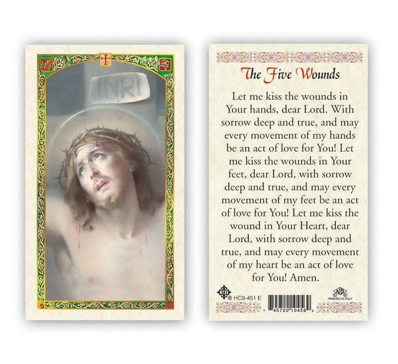 Jesus Crucified / The Five Wounds Prayer Card