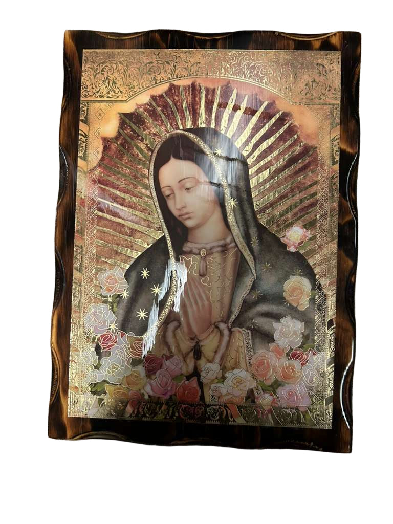 OUR LADY OF GUADLALUPE GLOSSY FRAME 13 X 18