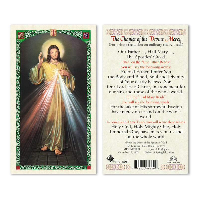 Divine Mercy Laminated Holy Card