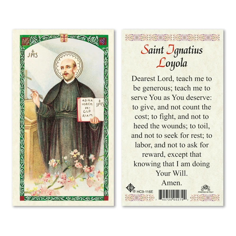 Saint Ignatius Loyola Laminated  Prayer Card