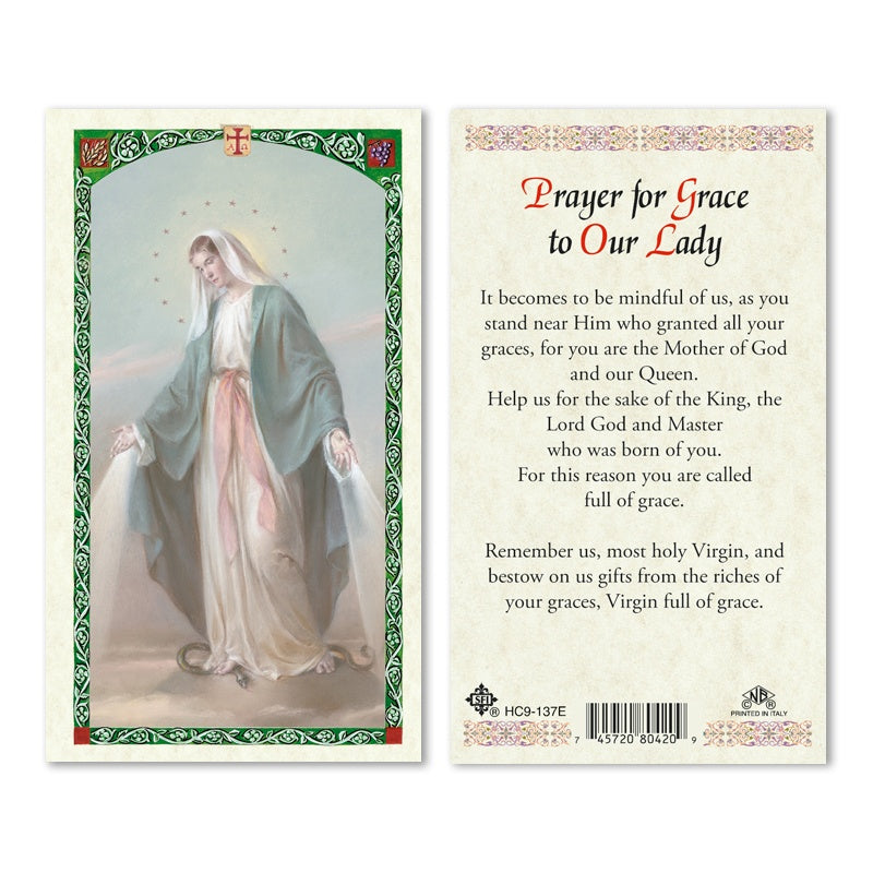 Grace to Our Lady Laminated Prayer Card