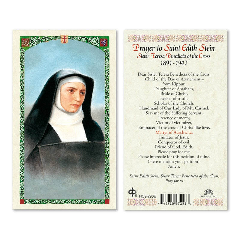 St Edith Stein Laminated Prayer Card