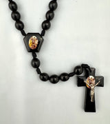 St. Michael Archangel Black Wooden Rosary