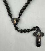 Divine Mercy Jesus Black Wooden Rosary