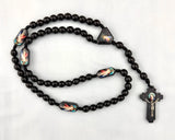 Divine Mercy Jesus Black Wooden Rosary
