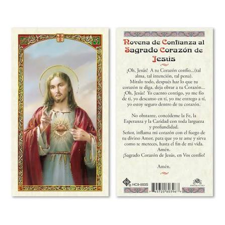 Novena de Confianza al Sagrado Corazon de Jesus - plastificada