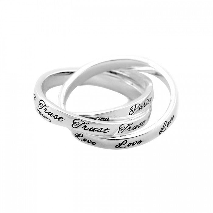 LOVE/PURITY/TRUST RING SIZE 7