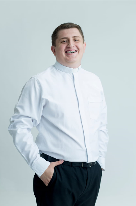 Gray Long Sleeve Tab Collar Clergy Shirt
