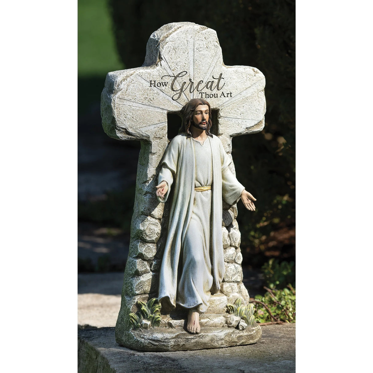 15.25"H Jesus Rising Tomb Statue H1-R