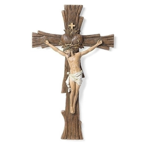 13"H SACRED HEART CRUCIFIX I-2ROMA