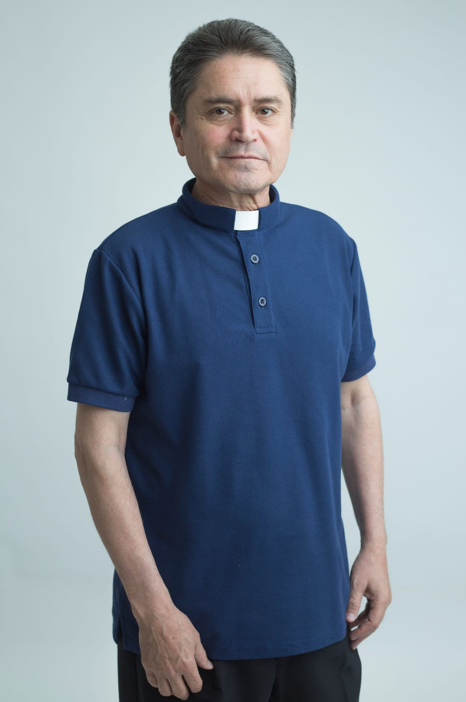 Priest polo shirt in Navy Blue, 100% cotton