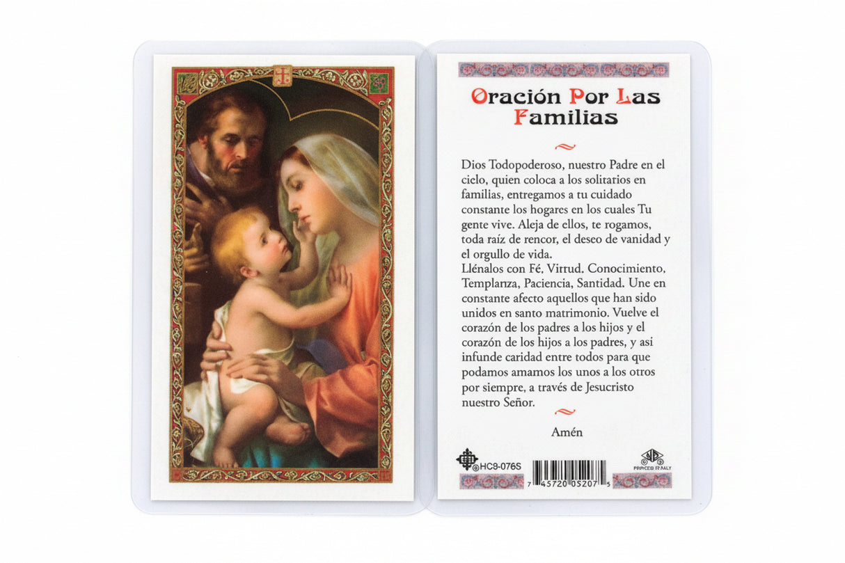 Oracion por las Familias - Plastificada