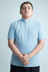 Priest polo shirt in Baby blue , 100% cotton