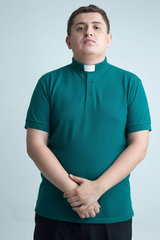 Priest polo shirt in Aqua Green, 100% cotton