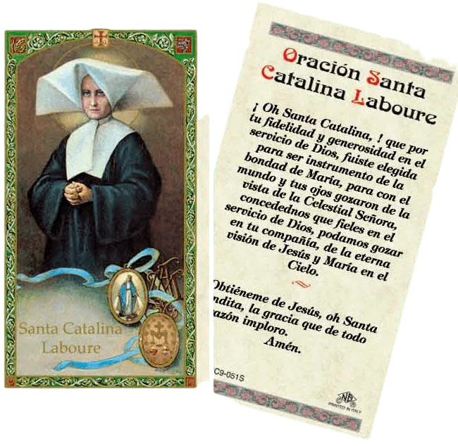Prayer Card Oracion Santa Catalina Laboure