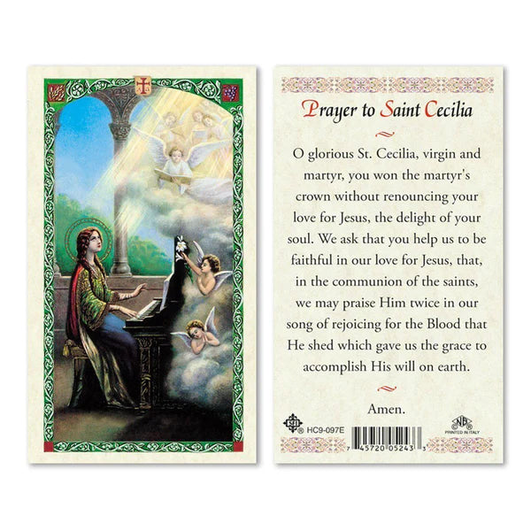 Prayer Card Prayer To Saint Cecilia Laminated