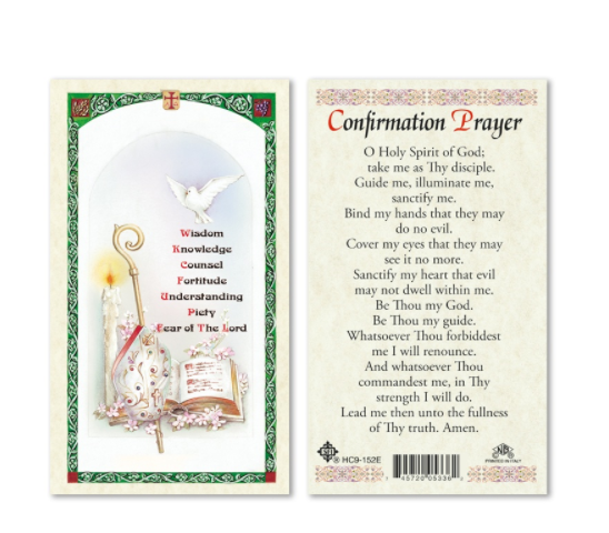 Confirmation Prayer - Laminated Holy Card