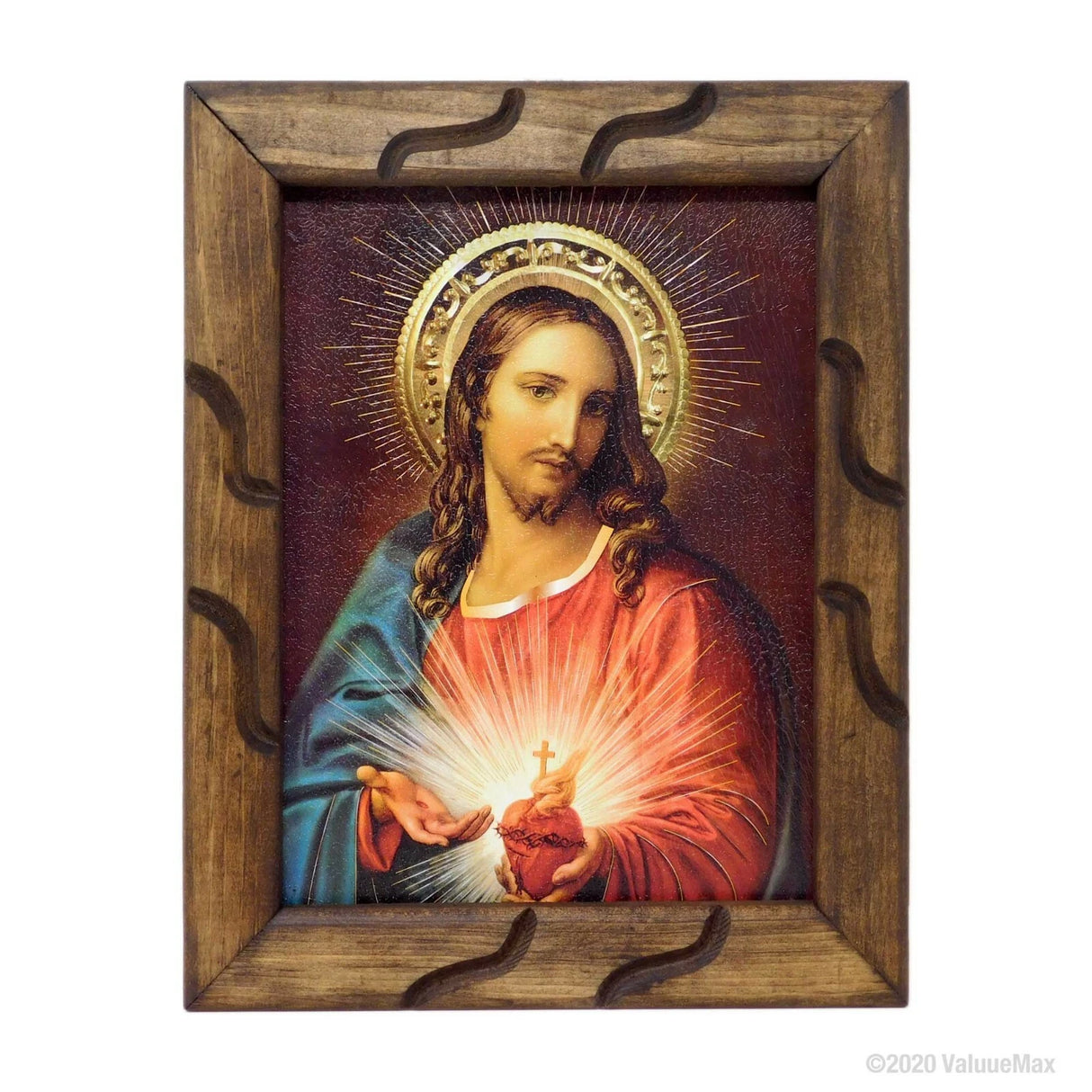 Sacred Heart of Jesus-12 Inch Rustic Frame