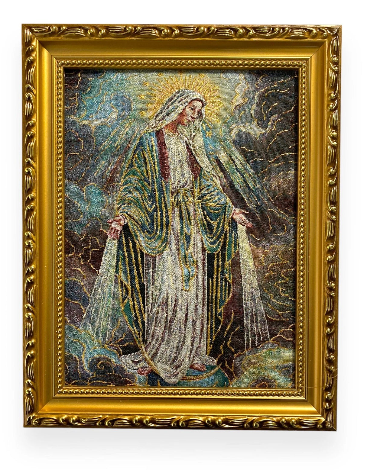 Our Lady of Grace Picture Frame 9" x 11" Wall Art Tapestry Cushioned
