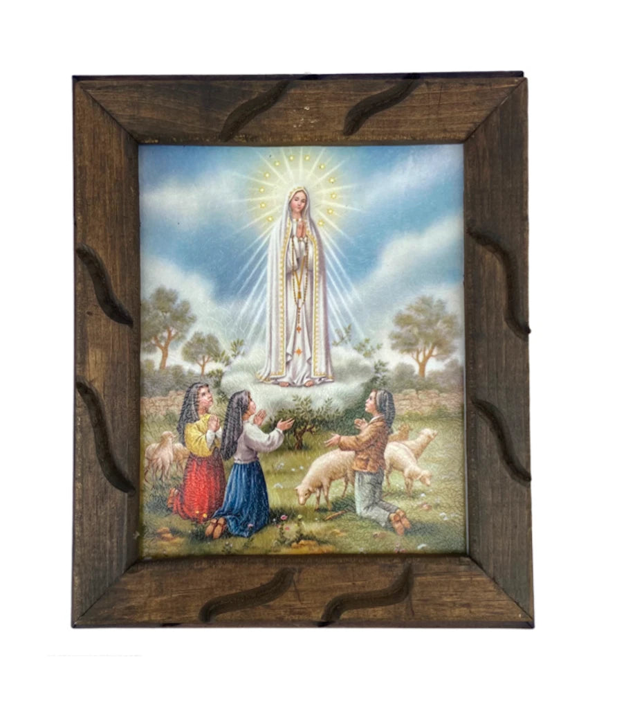 Virgin Fatima -12" RUSTIC FRAME