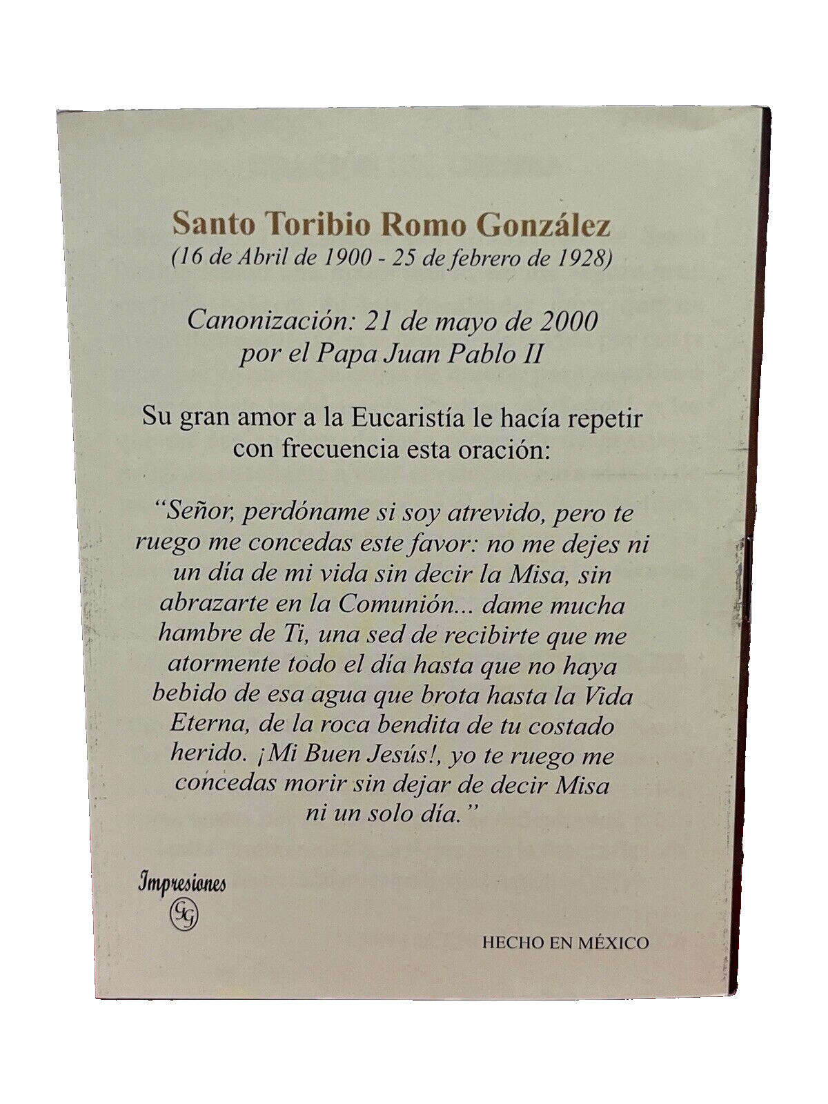 Novena a Santo Toribio Romo