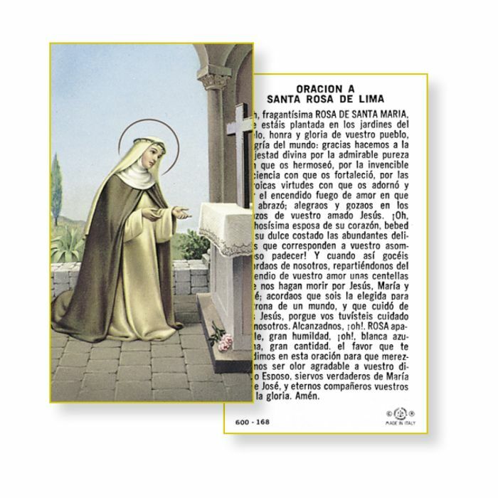 Oracion a Santa Rosa de Lima - Spanish - Paperstock Holy Card
