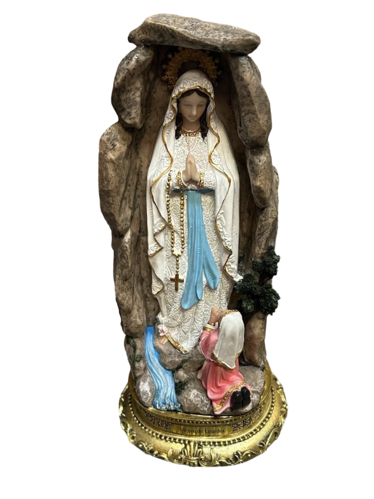 VIRGEN DE LOURDES 13" CUEVA DE PIEDRA-P5