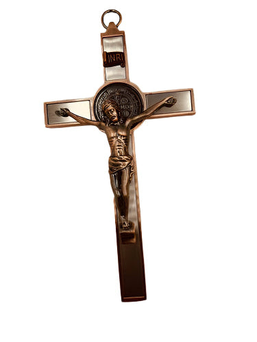 BRONZE ST. BENEDICT WALL CRUCIFIX 7" A-3