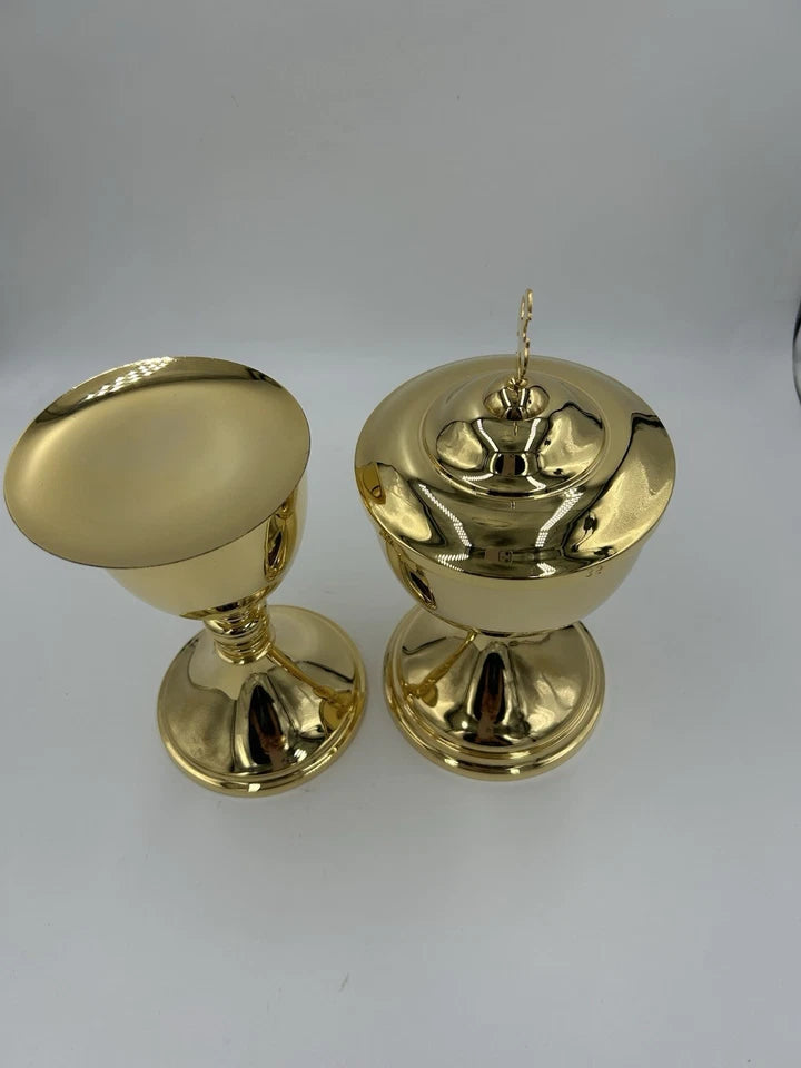 Chalice paten & Ciborium Set Brass Gold plated
